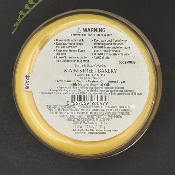 BBW Main Street Bakery Bath & Body Works 3 Wick Candle - Picture 10 of 10